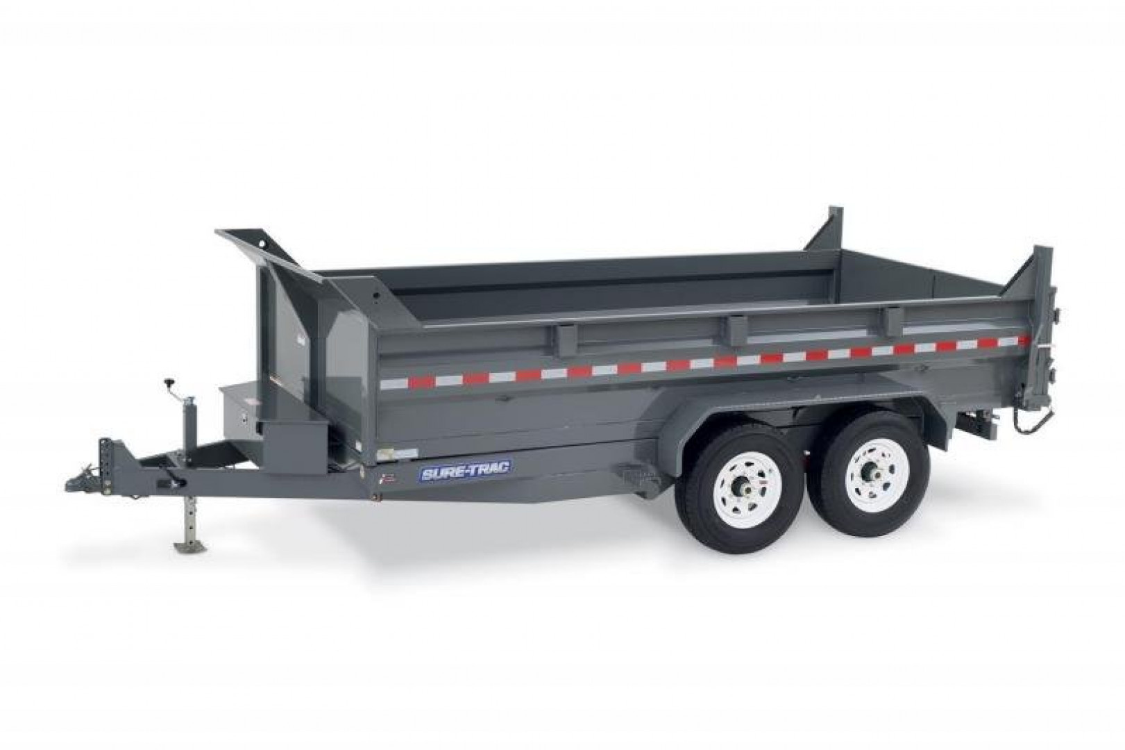New 7 x 12 Sure-Trac Scissor Hoist HD Dump Trailer, 12k GVWR w/Tarp Kit & 110V Battery Charger