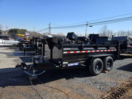 New 7 x 12 Sure-Trac Scissor Hoist HD Dump Trailer, 12k GVWR w/Tarp Kit & 110V Battery Charger