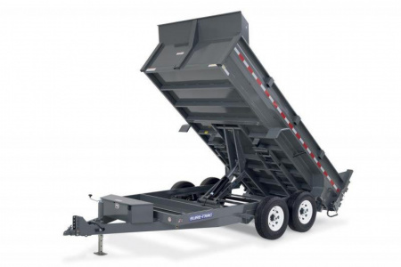 New 7 x 12 Sure-Trac Scissor Hoist HD Dump Trailer, 12k GVWR w/Tarp Kit & 110V Battery Charger