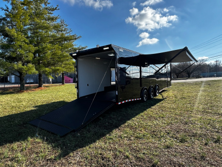 New 2026 Rock Solid Cargo 8.5x32 Race Trailer- Finished Interior- 7000LB Triple Torsion - 4X6 Escape Door - 24ft Awning