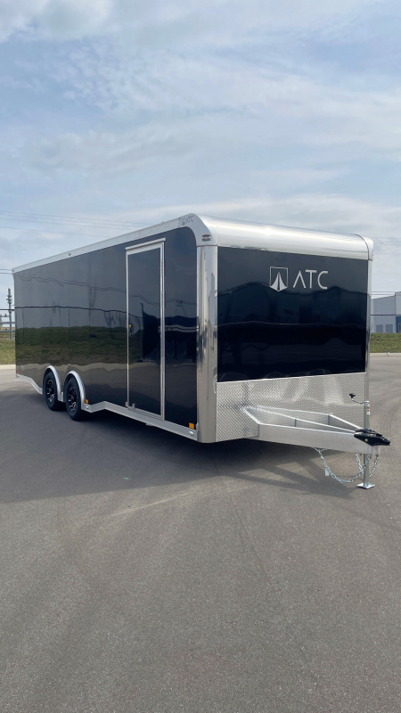 New ATC 24' ROM 400 Blackout Enclosed Aluminum Car Hauler Trailer: Escape Door, Spare, 9990 GVWR