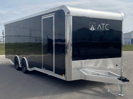 New ATC 24' ROM 400 Blackout Enclosed Aluminum Car Hauler Trailer: Escape Door, Spare, 9990 GVWR