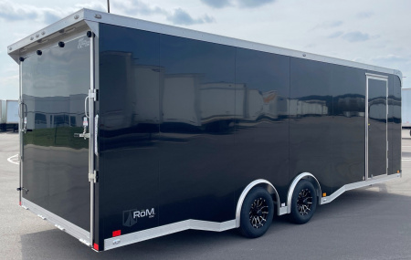 New ATC 24' ROM 400 Blackout Enclosed Aluminum Car Hauler Trailer: Escape Door, Spare, 9990 GVWR