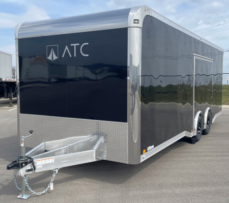 New ATC 24' ROM 400 Blackout Enclosed Aluminum Car Hauler Trailer: Escape Door, Spare, 9990 GVWR