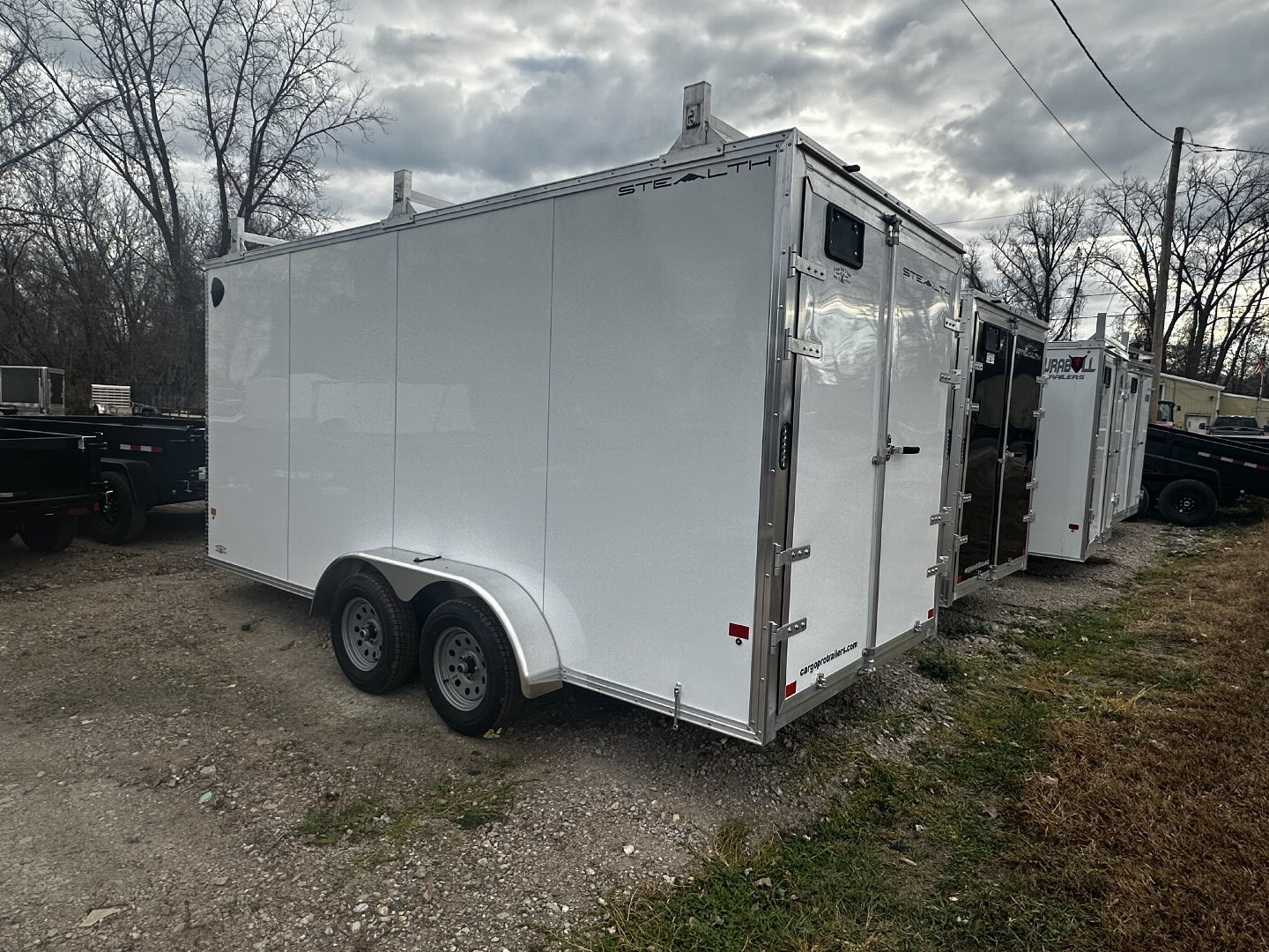 New 2026 Stealth 7x16 Enclosed Contractor Barn doors w/Ramps