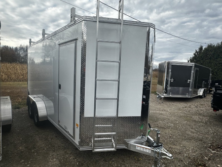 New 2026 Stealth 7x16 Enclosed Contractor Barn doors w/Ramps