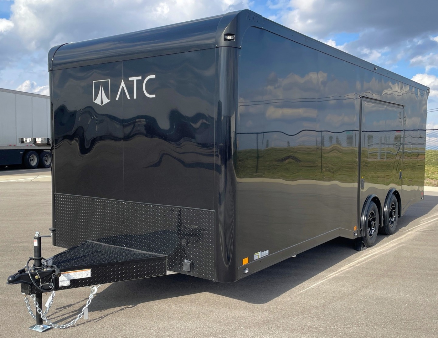 New ATC 24' ROM 400 Blackout Aluminum Car Hauler Trailer: AC, Escape Door, Coin Floor
