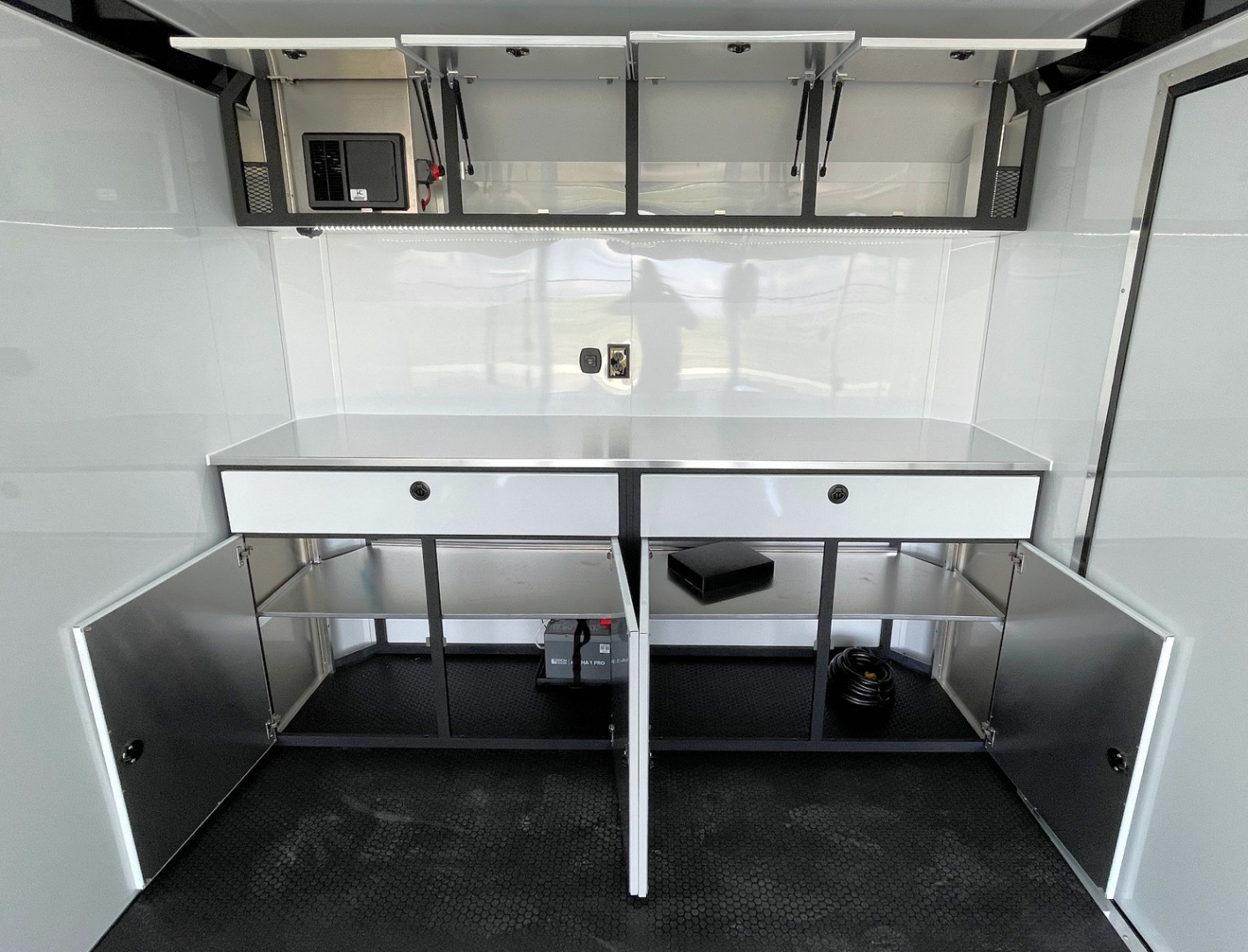 New ATC 24' ROM 400 Blackout Aluminum Car Hauler Trailer: AC, Escape Door, Coin Floor