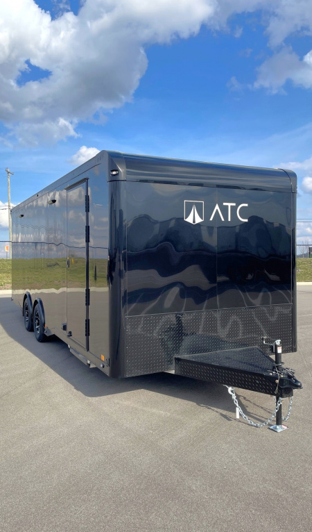New ATC 24' ROM 400 Blackout Aluminum Car Hauler Trailer: AC, Escape Door, Coin Floor