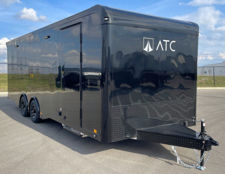 New ATC 24' ROM 400 Blackout Aluminum Car Hauler Trailer: AC, Escape Door, Coin Floor