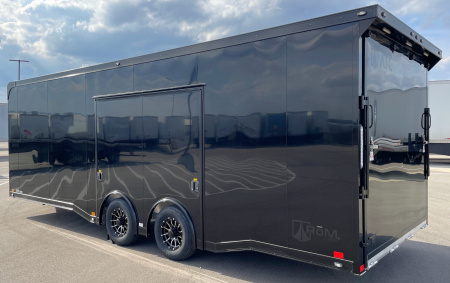 New ATC 24' ROM 400 Blackout Aluminum Car Hauler Trailer: AC, Escape Door, Coin Floor