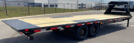 New Diamond C 28' DET 210 GN Deck Over Power Tilt Equipment Trailer: 23K GVWR, Spare, Solar