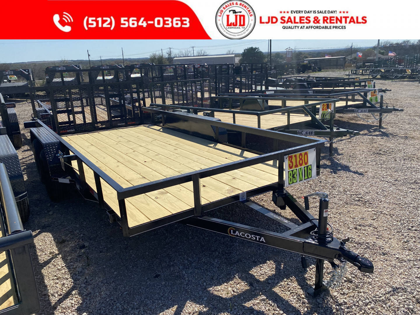 New 2026 Lacosta - 83"x 16' - Utility Trailer