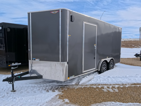 Used 2025 H&H Trailers 8 x 16 Gray Cargo / Enclosed Trailer with 7K GVWR