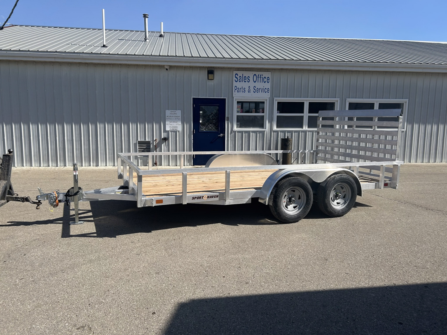 New 2026 Sport Haven 7 X 14 FT TANDEM ALUMINUM UTILITY TRAILER WITH WOOD DECK