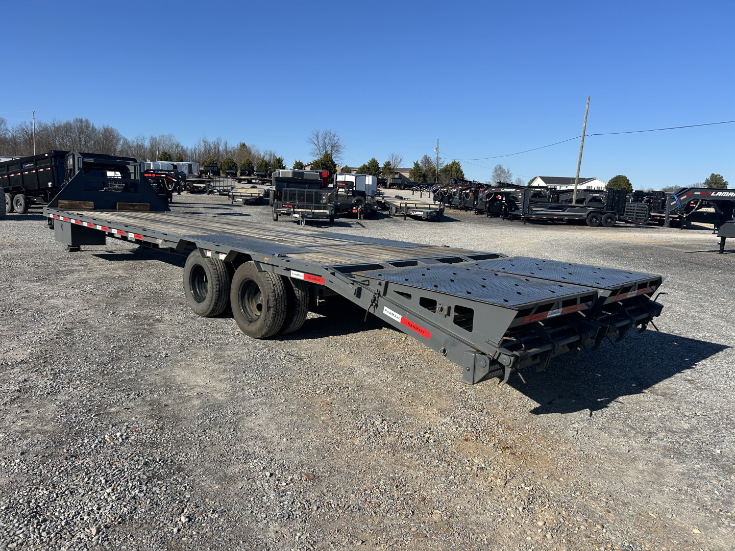 Used 2024 RawMaxx 102"X32' 24K GVWR Gooseneck Flatbed Trailer