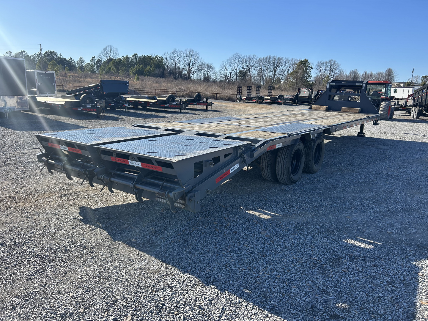 Used 2024 RawMaxx 102"X32' 24K GVWR Gooseneck Flatbed Trailer