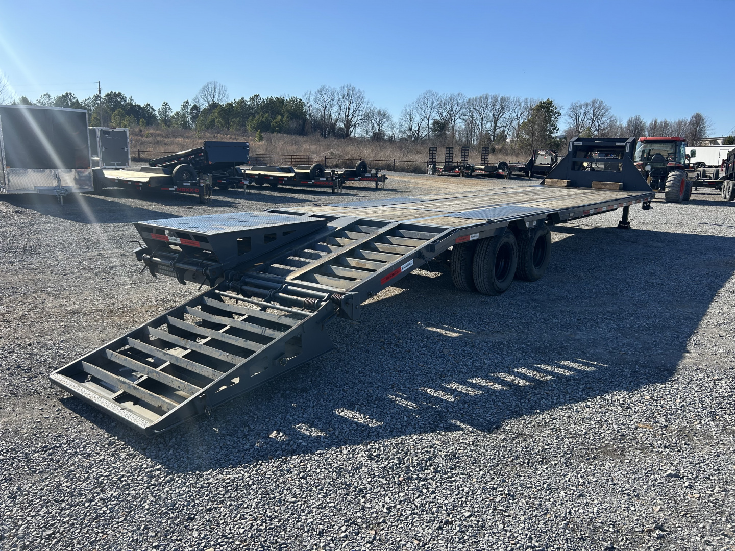 Used 2024 RawMaxx 102"X32' 24K GVWR Gooseneck Flatbed Trailer