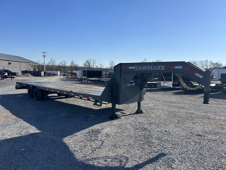 Used 2024 RawMaxx 102"X32' 24K GVWR Gooseneck Flatbed Trailer
