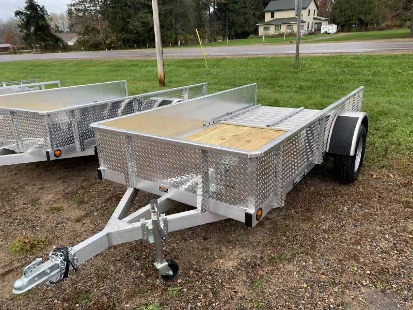 New 2025 Trophy Trailers 5' x 8' Diamond Plate Sides Utility Trailer