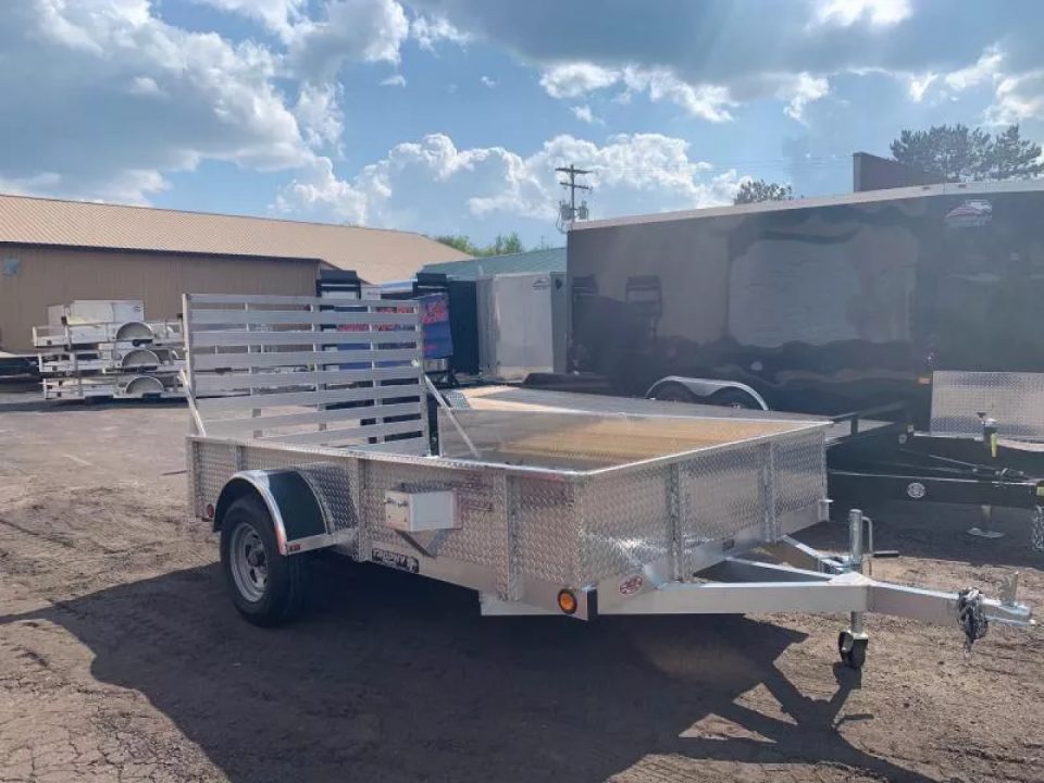 New 2025 Trophy Trailers 6.5' x 10' Diamond Plate Sides Utility Trailer