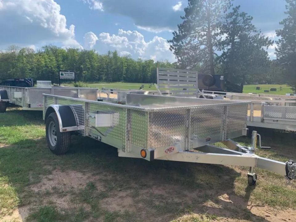 New 2025 Trophy Trailers 6.5' x 12' Diamond Plate Sides Utility Trailer