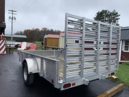New 2025 Trophy Trailers 7' x 12' Diamond Plate Sides Utility Trailer