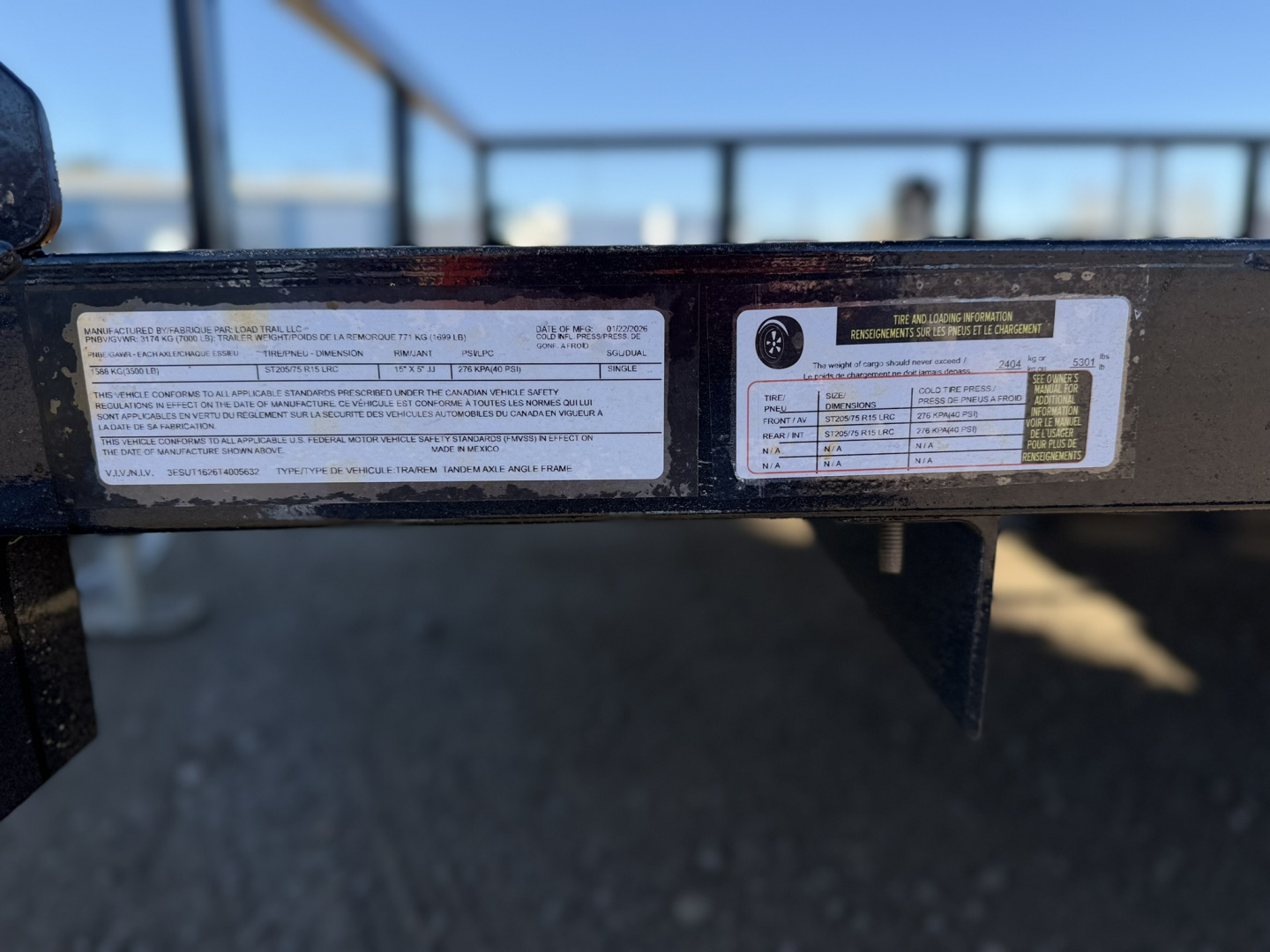 New 2026 Load Trail 7-16 Tandem Axle Ramp Gate Utility 7K GVWR