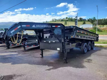 New 2026 Iron Bull 96"x16' 21k Deckover Gooseneck Dump Trailer