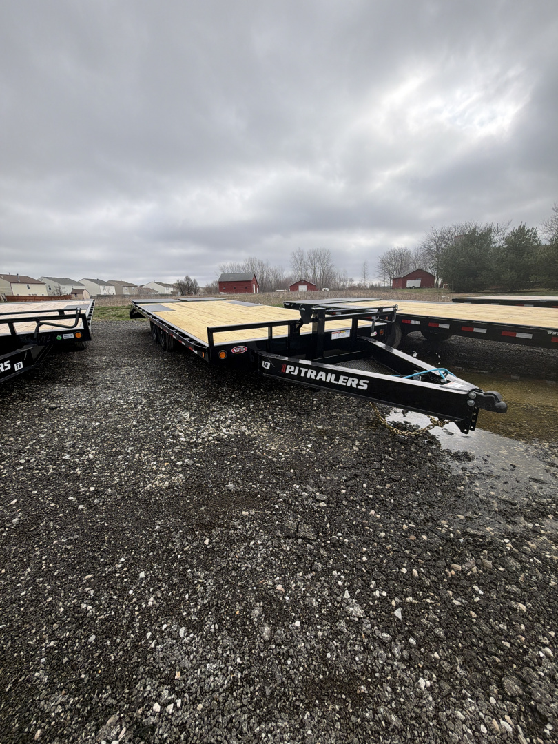 New 2026 PJ Trailers Deckover Trailer F8222 102X22 TA DOVETAIL W/ MONSTER RAMPS (GVW:14000) BLACK