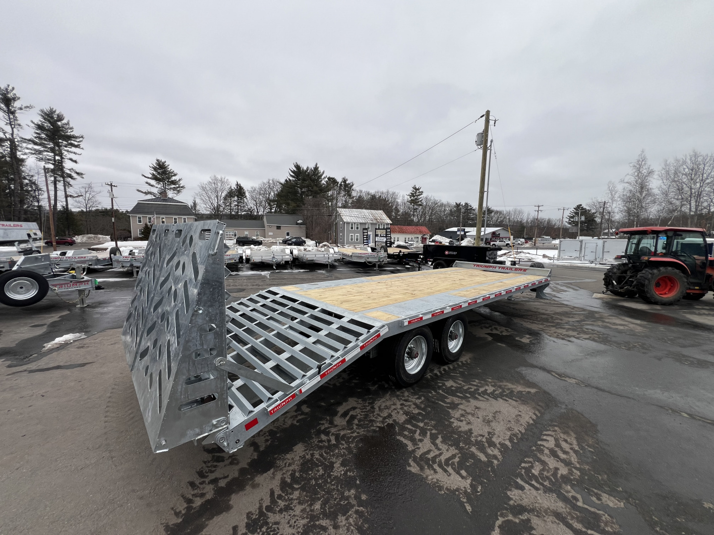 New 2026 Triumph 102X25 Deckover/ Max Wedge Ramps / Galvanized/ Hydro Jack/ Oil Bath hubs/ 20k GVW