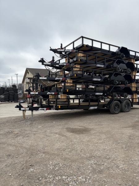 New 2026 Liberty LU5K83X14C4 Utility Trailer 83X14 SA W/ ATV RAMPS (GVW: 5000) MIDNIGHT BLACK