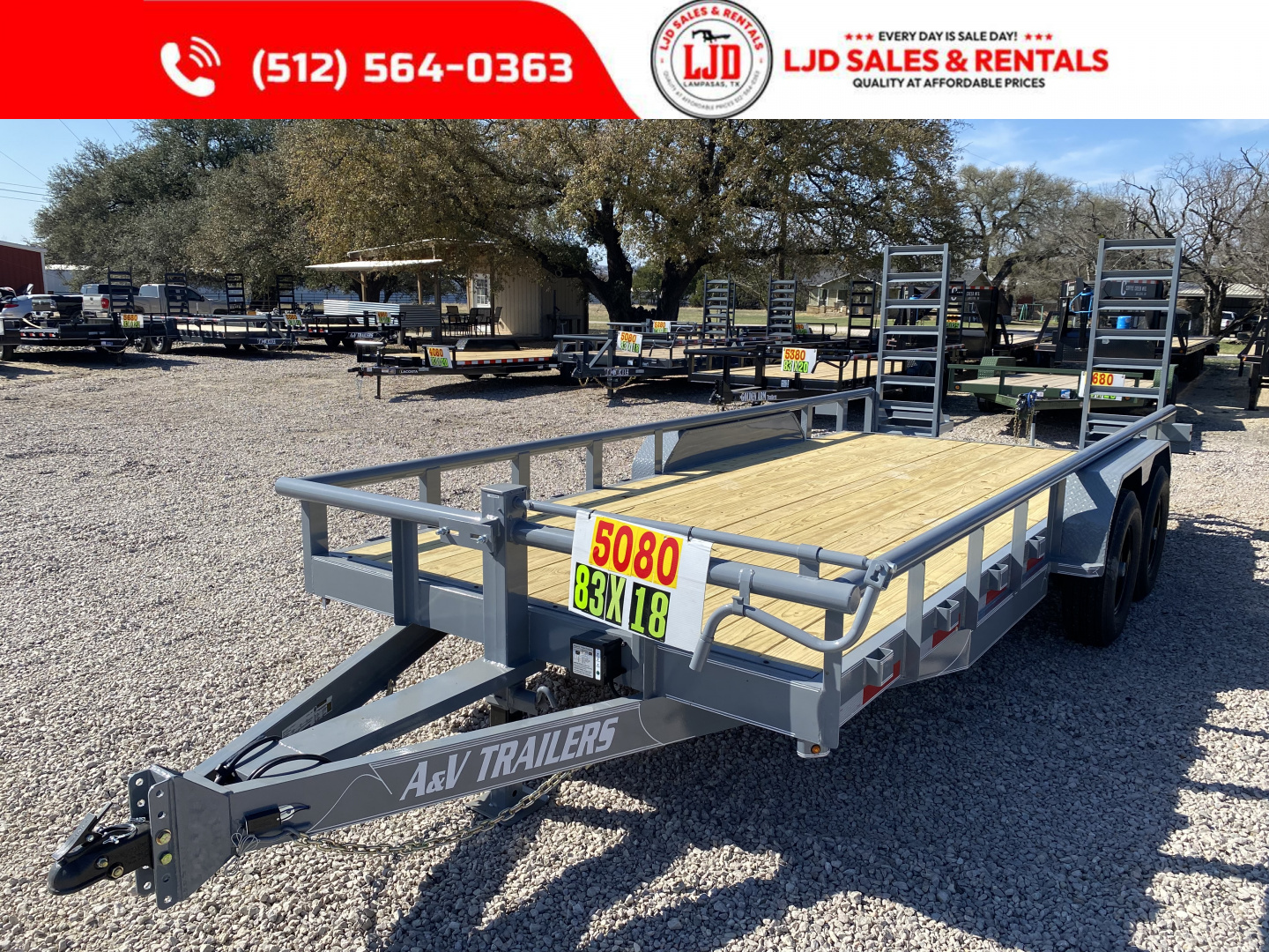 New 2026 A & V - 83" X 18' Pipe Top Equipment Trailer - 14K GVWR