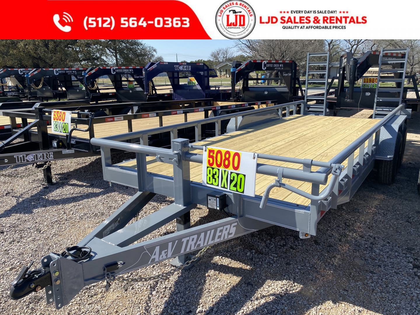 New 2026 A&V- 83" X 20' - Pipe Top - Equipment Trailer