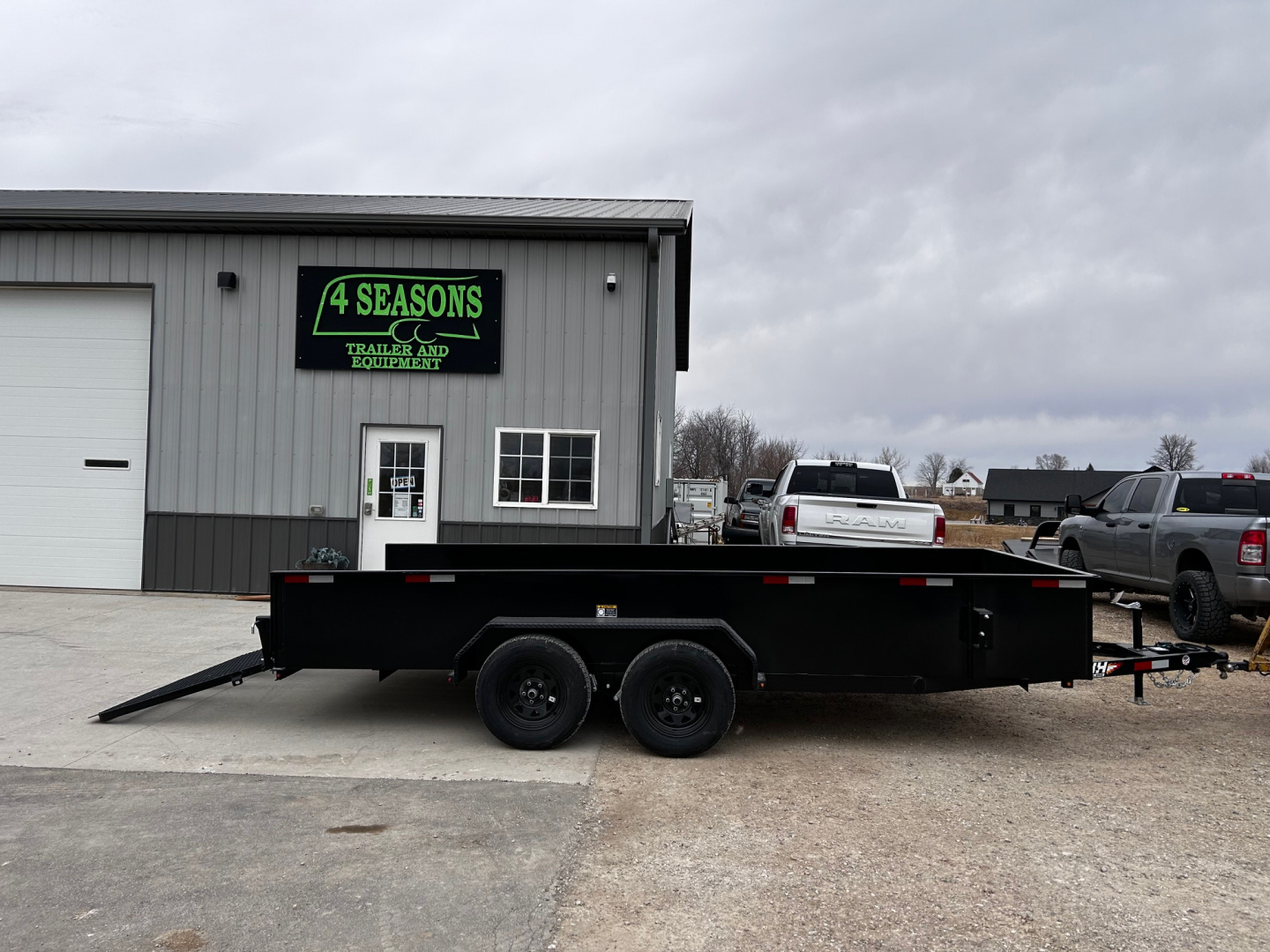 New 2026 H&H Trailers 82"X16' SOLID SIDE 7K GVWR 4' GATE Utility Trailer