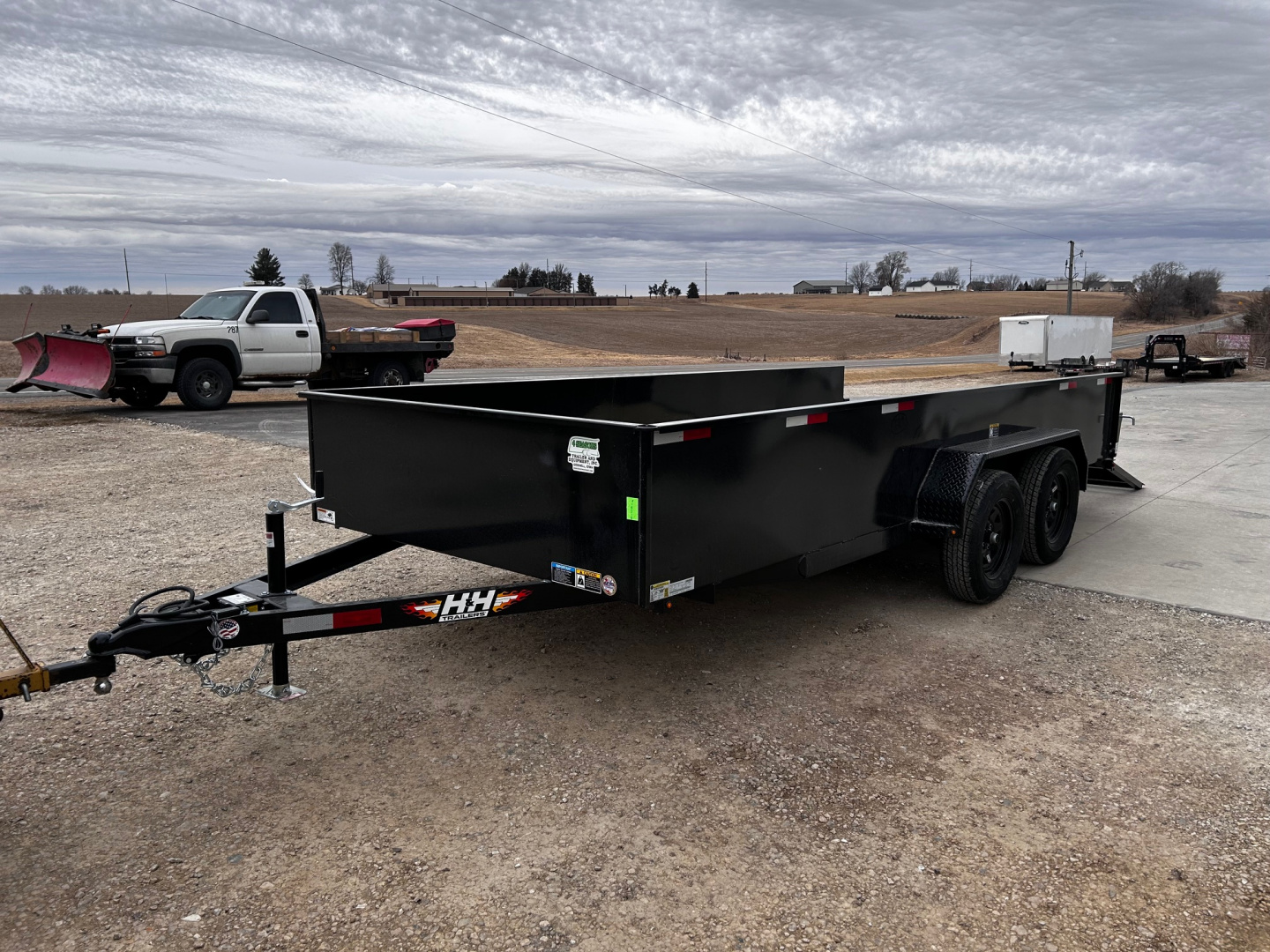 New 2026 H&H Trailers 82"X16' SOLID SIDE 7K GVWR 4' GATE Utility Trailer