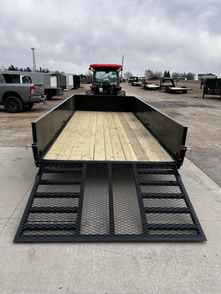 New 2026 H&H Trailers 82"X16' SOLID SIDE 7K GVWR 4' GATE Utility Trailer