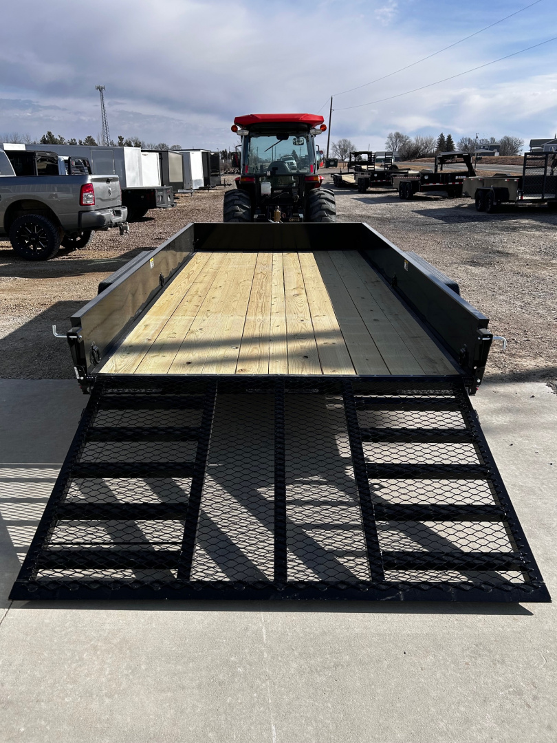 New 2026 H&H Trailers 82"X14' SOLID SIDE 7K GVWR 4' LADDER GATE Utility Trailer