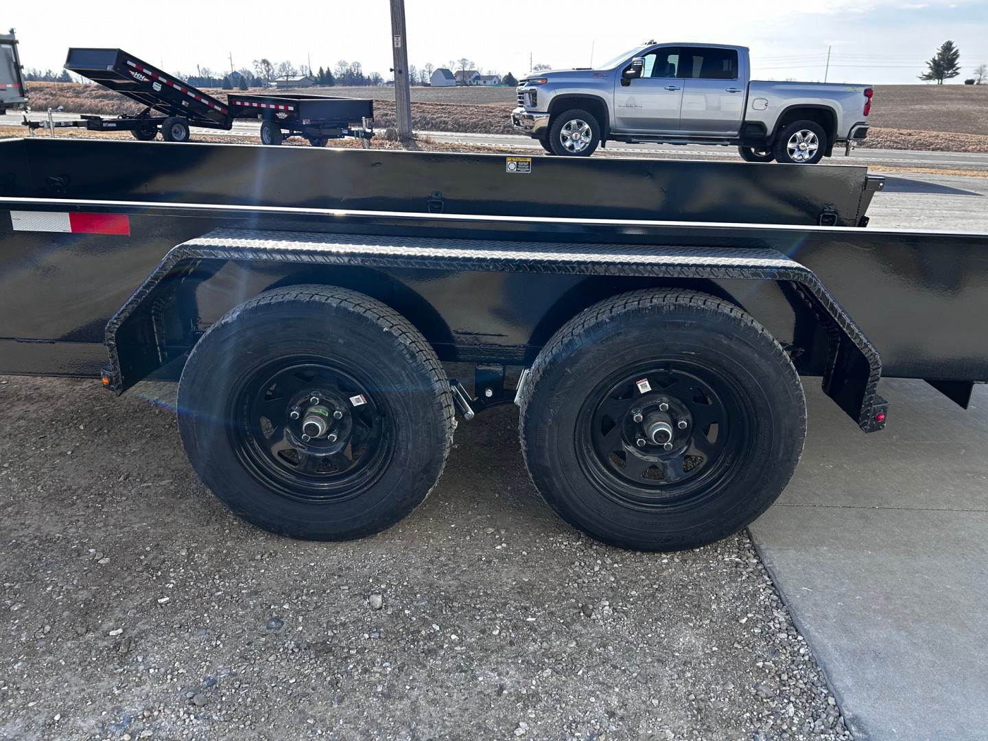 New 2026 H&H Trailers 82"X14' SOLID SIDE 7K GVWR 4' LADDER GATE Utility Trailer