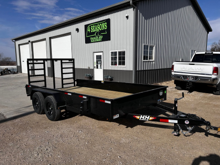 New 2026 H&H Trailers 82 X14' SOLID SIDE 7K GVWR 4' LADDER GATE Utility Trailer