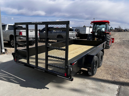 New 2026 H&H Trailers 82"X14' SOLID SIDE 7K GVWR 4' LADDER GATE Utility Trailer