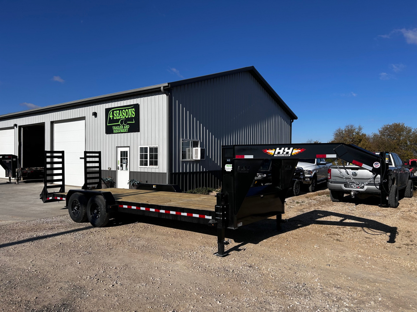 New 2026 H&H Trailers 82"X22' GN 14K GVWR STAND-UP RAMPS Equipment Trailer