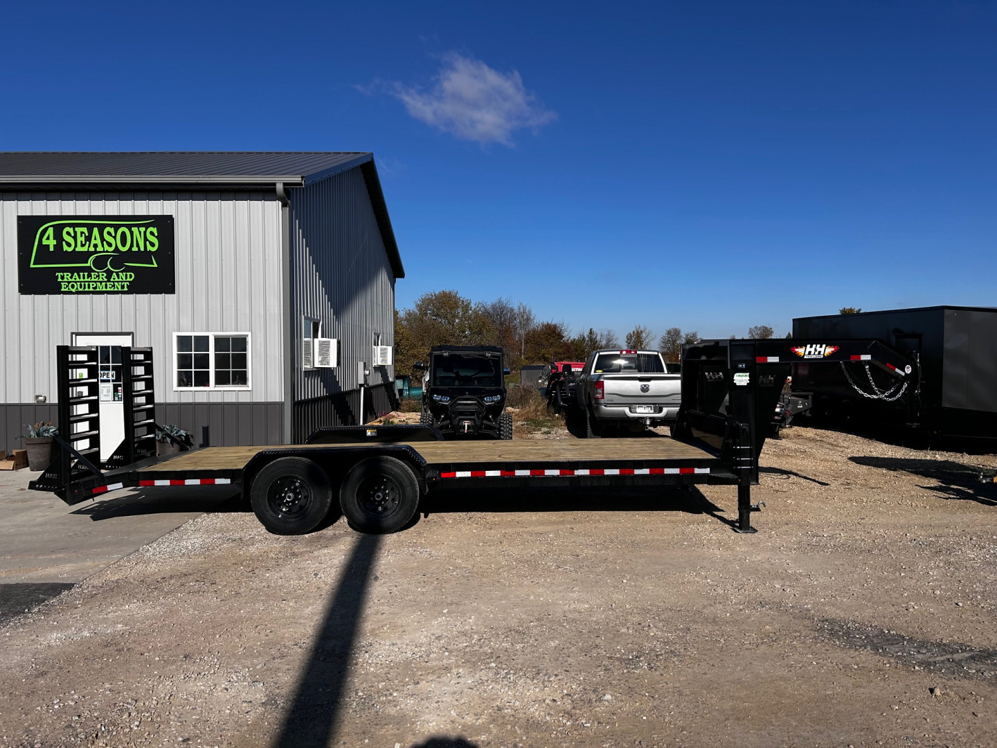 New 2026 H&H Trailers 82"X22' GN 14K GVWR STAND-UP RAMPS Equipment Trailer