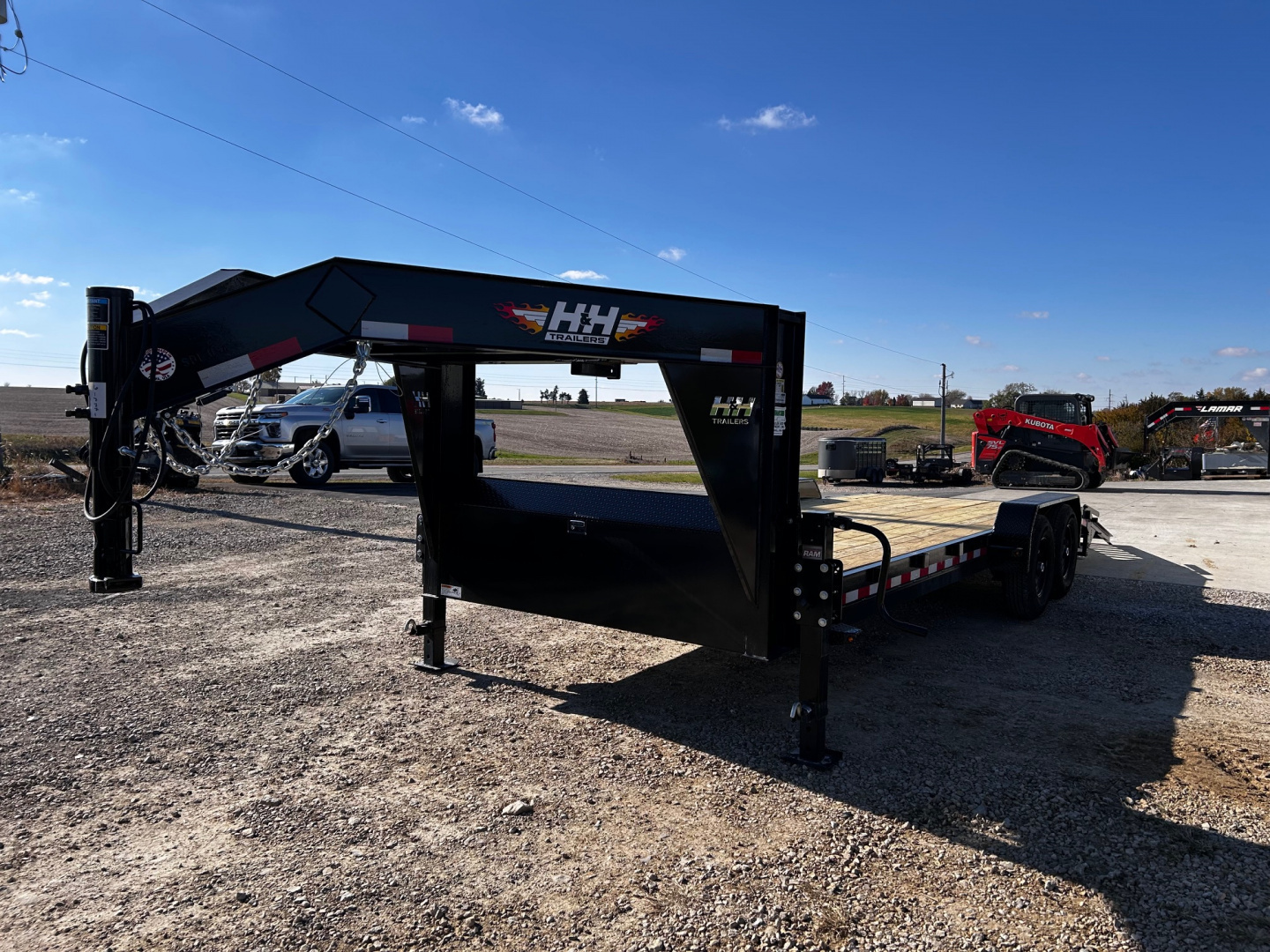New 2026 H&H Trailers 82"X22' GN 14K GVWR STAND-UP RAMPS Equipment Trailer