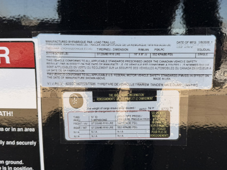 New 2026 Load Trail 7-14 Dump 7K Axles