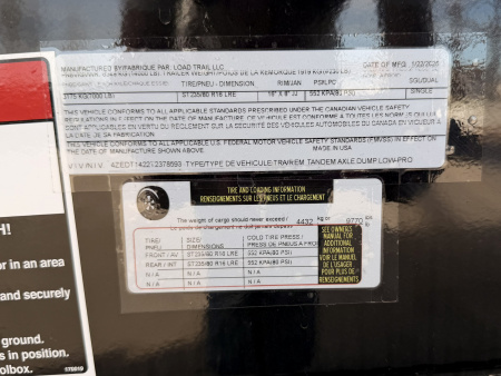 New 2026 Load Trail 7-14 Dump 7K Axles