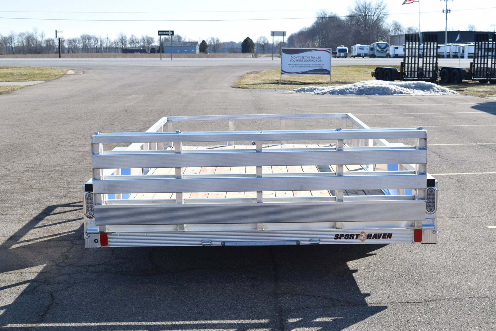 New 2026 Sport Haven 7x14 Aluminum Utility Trailer W/ BI-FOLD RAMP GATE
