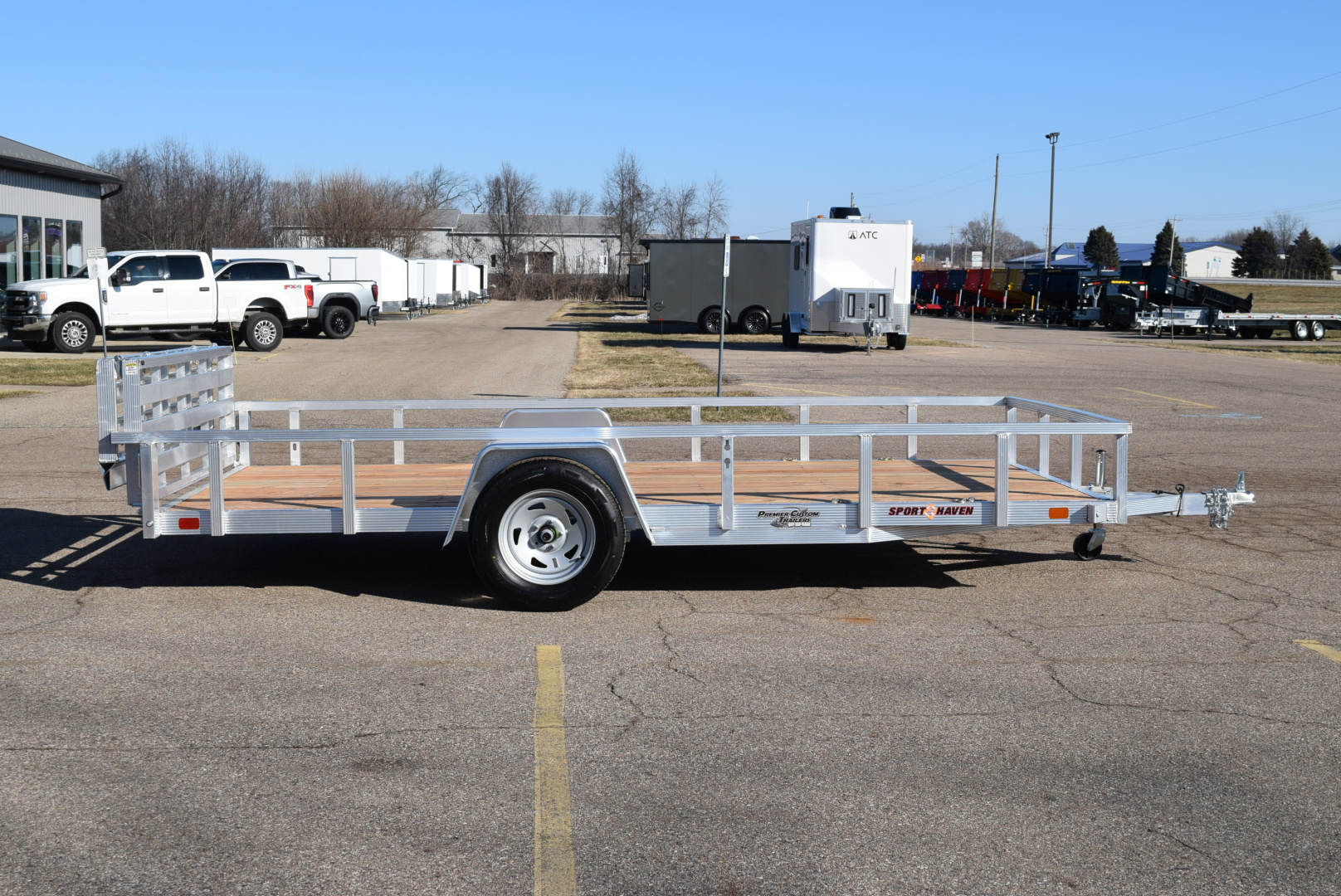 New 2026 Sport Haven 7x14 Aluminum Utility Trailer W/ BI-FOLD RAMP GATE