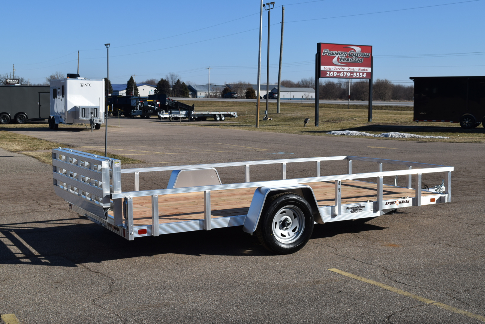 New 2026 Sport Haven 7x14 Aluminum Utility Trailer W/ BI-FOLD RAMP GATE