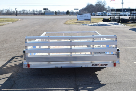 New 2026 Sport Haven 7x14 Aluminum Utility Trailer W/ BI-FOLD RAMP GATE